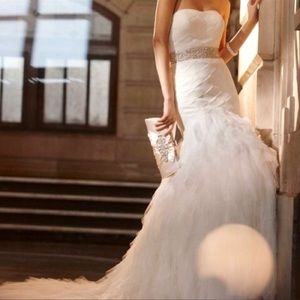 Galina Signature basket weave wedding dress